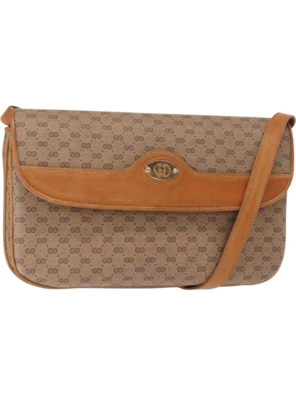 GUCCI Micro GG Supreme Shoulder Bag PVC Beige Gold 004 106 0024